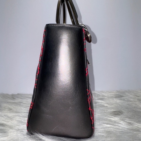 Christian Dior Cannage two-Way Handbag with Pink Stitching~Pre-Loved - Picture 8 of 16